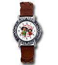 Mop Top & Lollipop! Watch (brown leather band, spiral design) $45.00
